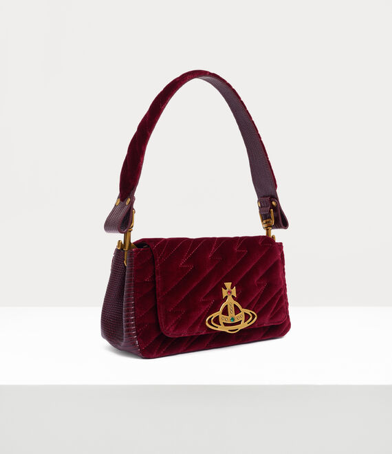 Vivienne Westwood Hazel Quilted Medium Handbag in BURGUNDY